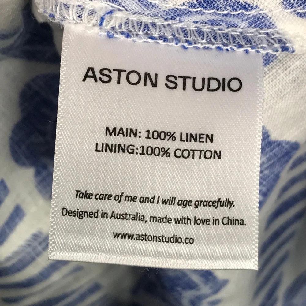 Aston Studio Mediterranean Pippa Dress, Women's Size 6 US - Blue/Foam White - Picture 9 of 9